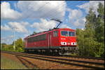 [Archiv] DB Schenker 155 112-6 fuhr solo am 01.10.2013 durch die Berliner Wuhlheide.