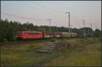 DB Schenker 155 212-4 mit einem Gterzug am 16.09.2014 durch die Berliner Wuhlheide (NVR-Nummer 91 80 6155 212-4 D-DB)