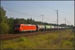 DB Schenker 145 072-5 kommt mit einem Kesselwagen-Zug am 17.09.2014 durch die Berliner Wuhlheide