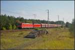 DB Schenker 185 213-6 und 185 236 fuhr mit Falns am 18.09.2014 durch die Berliner Wuhlheide