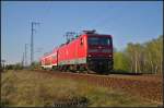 DB Regio 112 185 mit Dosto in Berlin Wuhlheide, 23.04.2015.