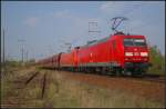 DB Schenker 145 023-8 und 145 068 mit Falns in Berlin Wuhlheide, 24.04.2015