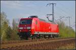 DB Schenker 145 016-2 solo in Berlin Wuhlheide, 24.04.2015.