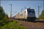 METRANS 386 010-3 mit Container in Magdeburg Neustadt, 10.05.2015    NVR-Nummer 91 54 7386 010-3 CZ-MT, Zulassung in D/A/CZ/SK/H/PL