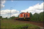 LOCON 211 / 293 502-1 fuhr am 26.05.2017 mit einem einzelnen slowakischen Res-Wagen durch die Berliner Wuhlheide.