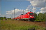 Die Cottbusser 182 006-7 von DB Regio fuhr am 26.05.2017 auf Dienstfahrt durch die Berliner Wuhlheide