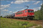 Die von Railpool angemietete 155 191-0 verrichtete am 09.08.2017 ihren Dienst bei DB Cargo und zog einen Kesselwagenzug durch die Berliner Wuhlheide