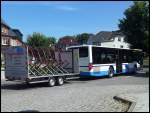 Setra 415 NF mit Hnger der Kraftverkehrsgesellschaft mbH Ribnitz-Damgarten in Ribnitz-Damgarten.