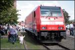 DB 146 209-2 ist der moderne Vertreter von Regional-Lokomotiven und aus der Baureihe 145 entwickelt (DB Regio AG Baden-Württemberg, Regionalverkehr Württemberg Stuttgart, 80 Jahre Werk Dessau, Dessau-Süd 12.09.2009)