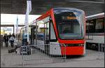 Tw 212 ist eine fnfteilige Tram von Stadler des Typs Variobahn fr Bergen (INNOTRANS 2010, gesehen Berlin 21.09.2010)