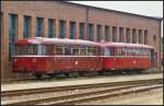 VT 95 9396 und VB 142 307 kamen aus Berlin zum Tag der offenen Tr nach Eberswalde (NVR-Nummer 95 80 0795 396-0 D-BEF, Typ VT 95.9,  135 Jahre Werk Eberswalde - Tradition mit Zukunft , 08.06.2013)