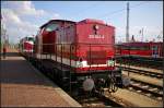 6. Dresdner Dampfloktreffen, 12.04.2014: ELL 203 843-8 / 203 145-8 steht mit anderen Loks in Dresden Hauptbahnhof (NVR-Nummer 92 80 1203 145-8 D-ELL)