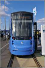 Frontansicht des Zug 2806 der Mnchener Verkehrsgesellschaft (MVG) vom Typ Siemens Avenio, ausgestellt auf der InnoTrans 2014 in Berlin.