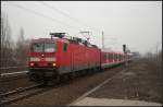 DB Regio 143 309 mit x-Wagen von DB Regio NRW GmbH im S-Bahnergänzungsverkehr als RB 13 Wustermark (gesehen Berlin Jungfernheide 18.02.2011)    - Update: ++ 14.02.2013 bei Fa.