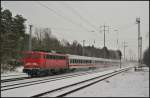 DB Fernverkehr 115 205-7 mit einem Pbz am 12.03.2013 in Diedersdorf.