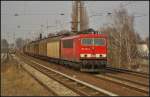 DB Schenker 155 207-4 mit einem gemischtem Gterzug am 08.4.2013 in Berlin-Karow    Update: 2015 in Rostock-Seehafen z; ++ 01.09.2015 in Opladen