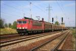 DB 155 256-1 mit Seitenschiebewandwagen (Berlin Schnefeld, 15.08.2009 - Update: In Leverkusen-Opladen am 05.11.2013 zerlegt)