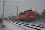 Am Ende des Pbz vom 28.01.2014 lief DB AutoZug 115 346-9 mit, hier in der Berliner Wuhlheide bei tristen Wetter
<br><br>
- Update: Verschrottet 26.10.2017 bei Bender, Opladen