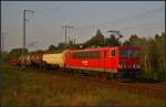 DB Schenker 155 194-4 mit einem kurzen Gterzug am 16.09.2014 in der Berliner Wuhlheide    Update: 11/2014 in Rostock-Seehafen als Ersatzteilspender z; 22.08.2015 in Opladen verschrottet