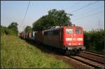 DB Schenker 151 042-9 mit einem Containerzug Richtung Lehrte (gesehen Lehrte-Ahlten b.