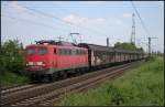 DB Schenker 140 538-0 mit Transwaggon-Wagen (gesehen Lehrte-Ahlten b.